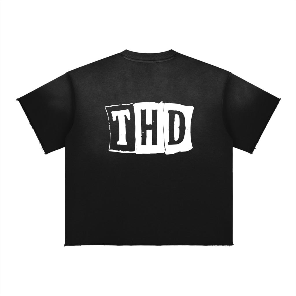 'CARDZ' Sun Fade Raw Edge T-Shirt