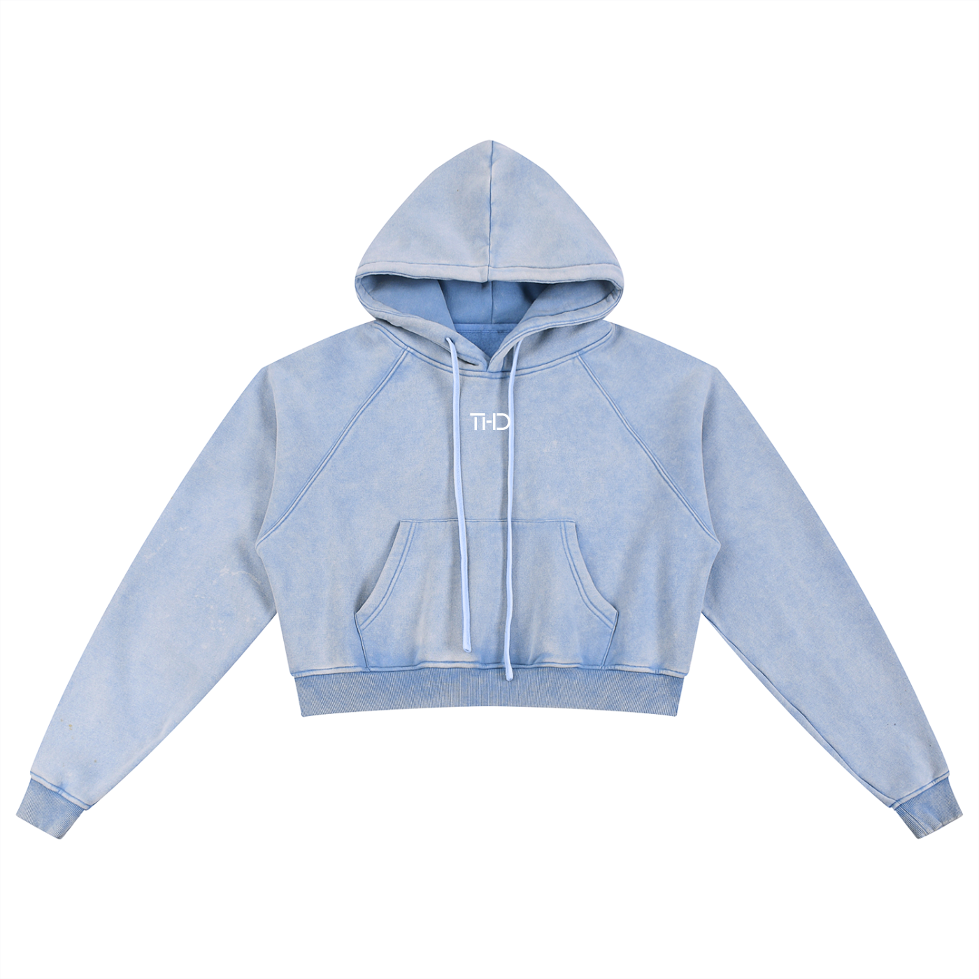 'CARDZ' Snow Washed Cropped Hoodie