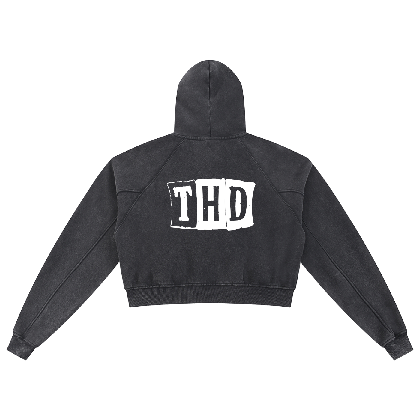 'CARDZ' Snow Washed Cropped Hoodie