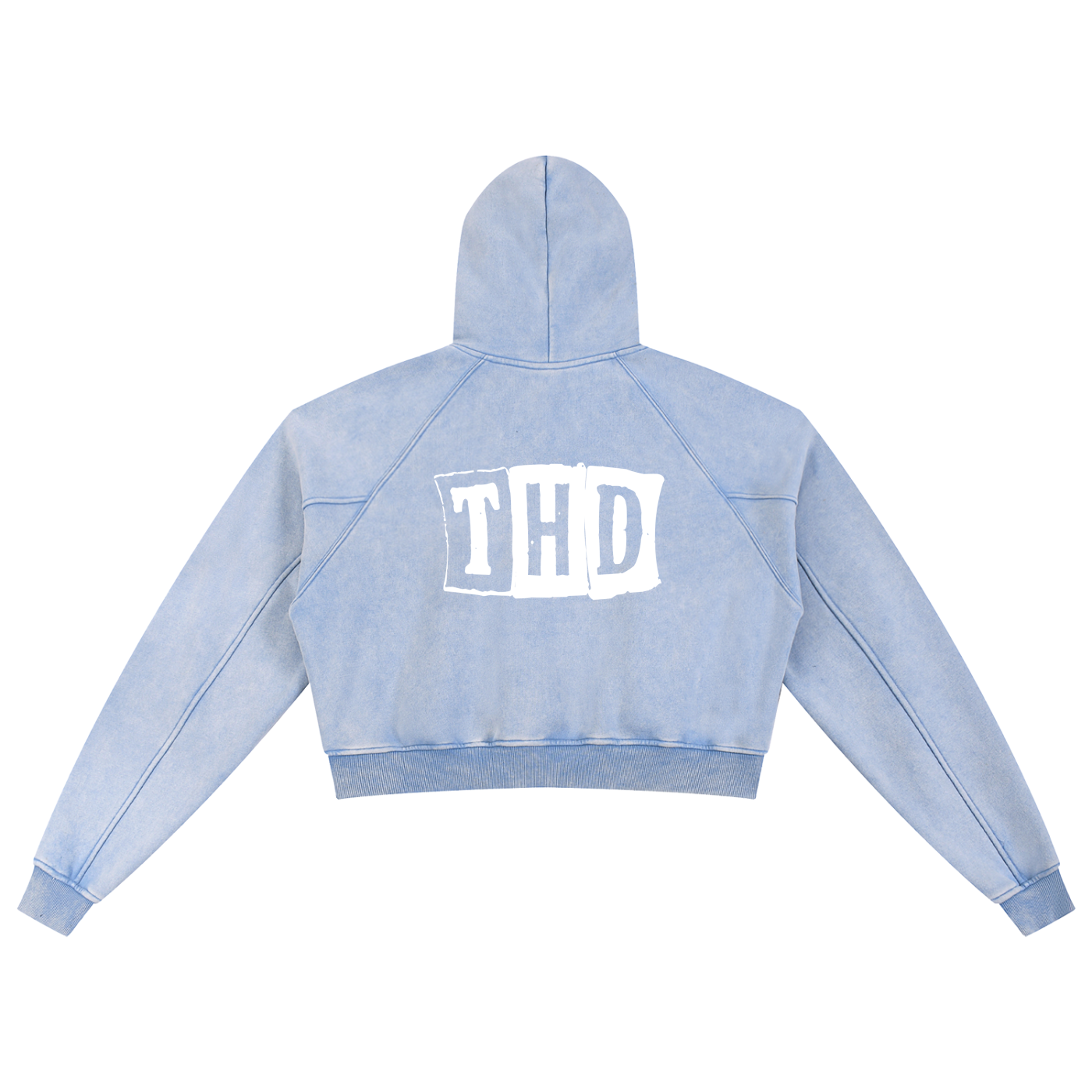'CARDZ' Snow Washed Cropped Hoodie