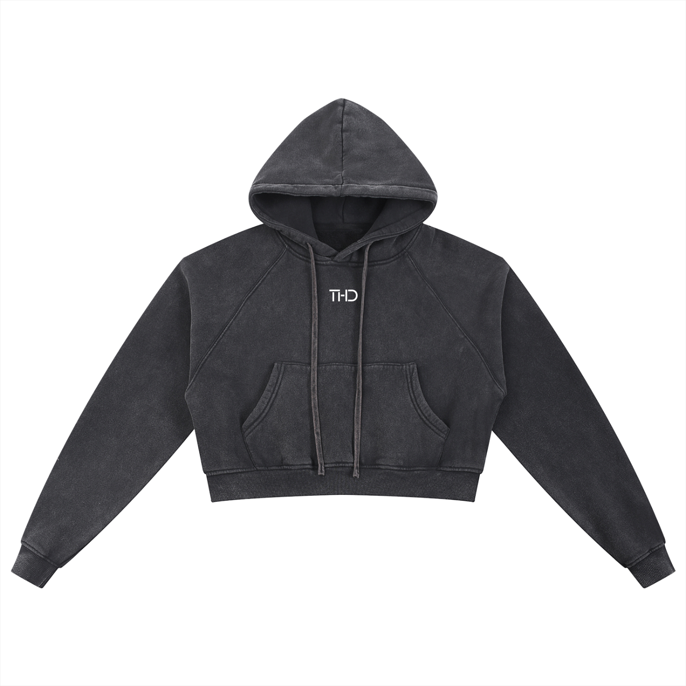 'CARDZ' Snow Washed Cropped Hoodie