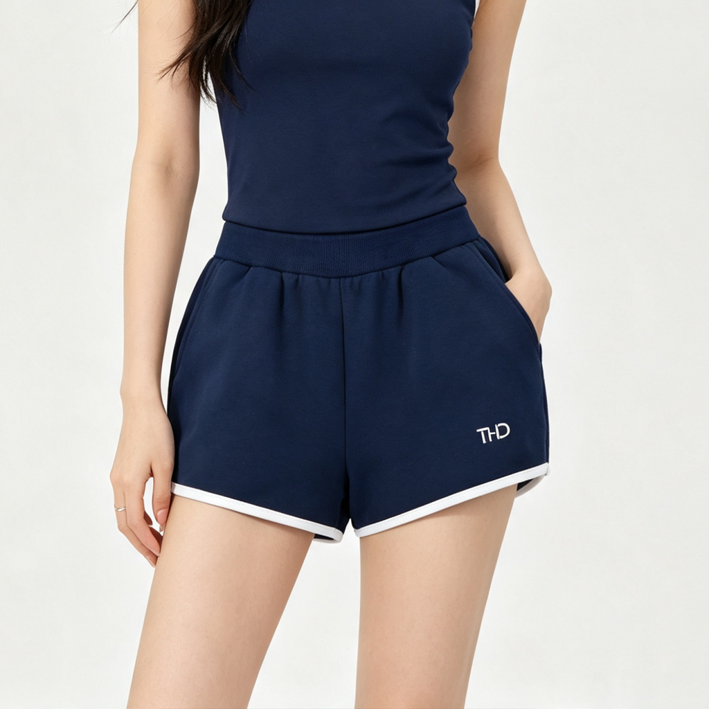 Women's Retro Contrast Binding Shorts