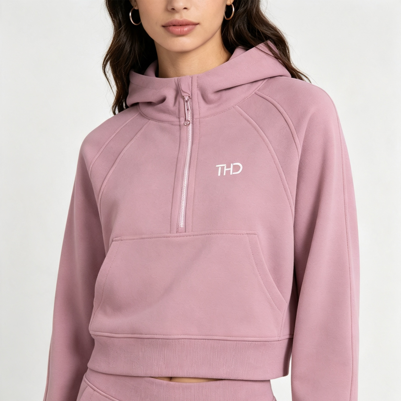Cropped Half-Zip Hoodie