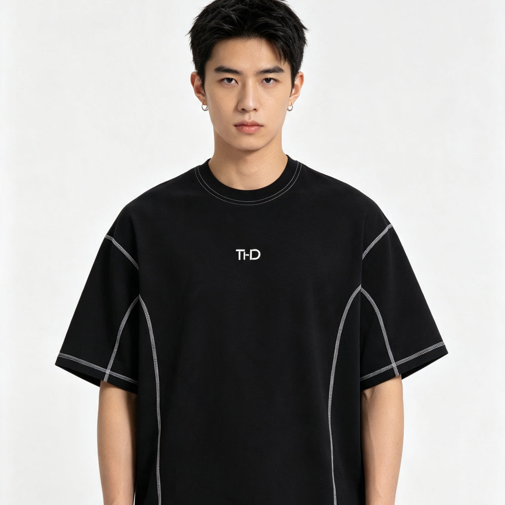 'CARDZ' Contrast-Stitched Cotton T-Shirt