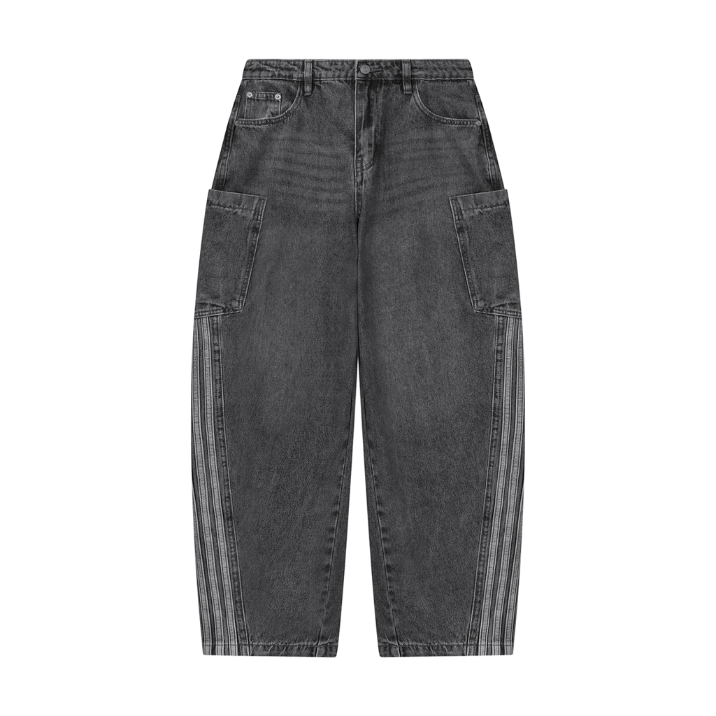 Vintage Wash Barrel Leg Jeans
