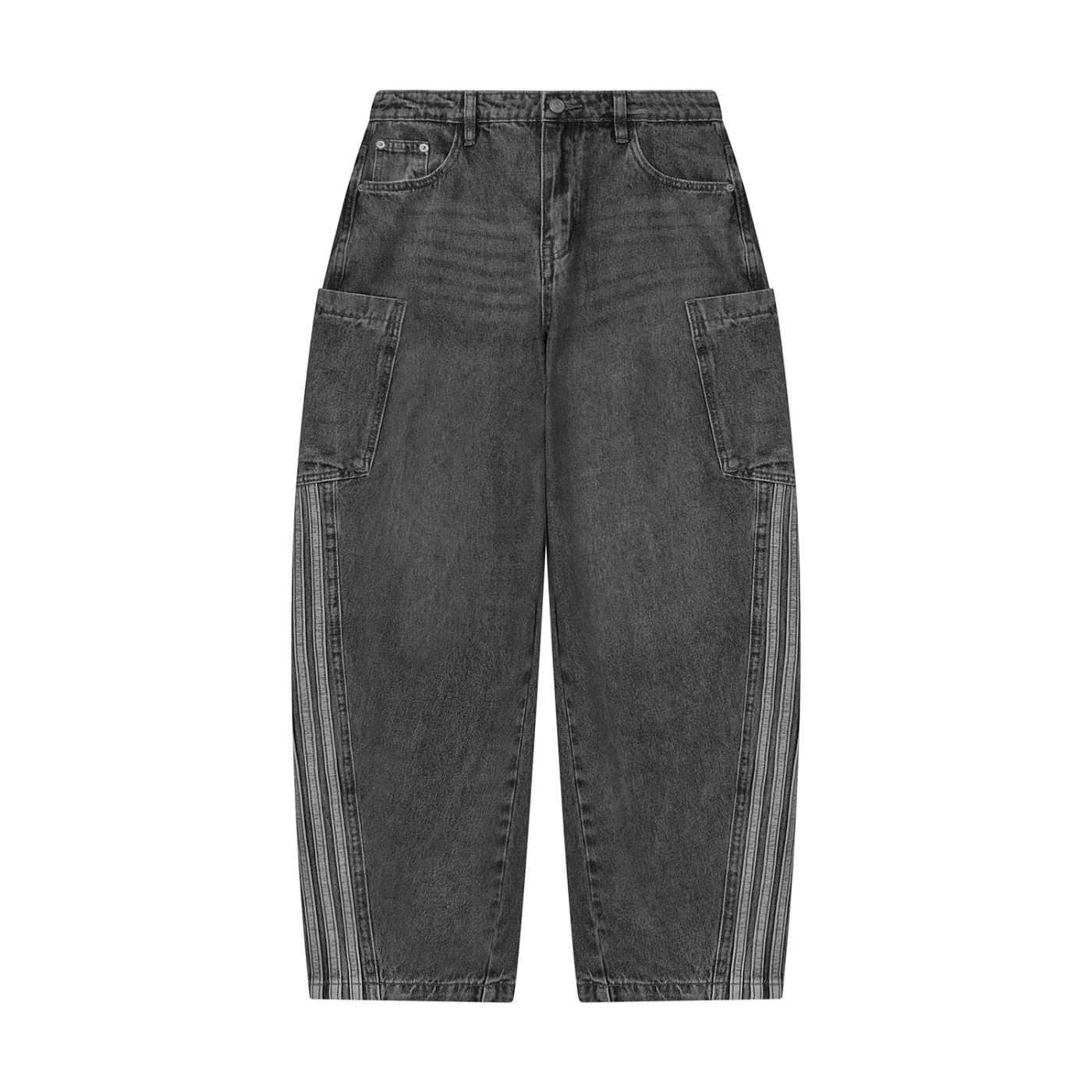 Vintage Wash Barrel Leg Jeans