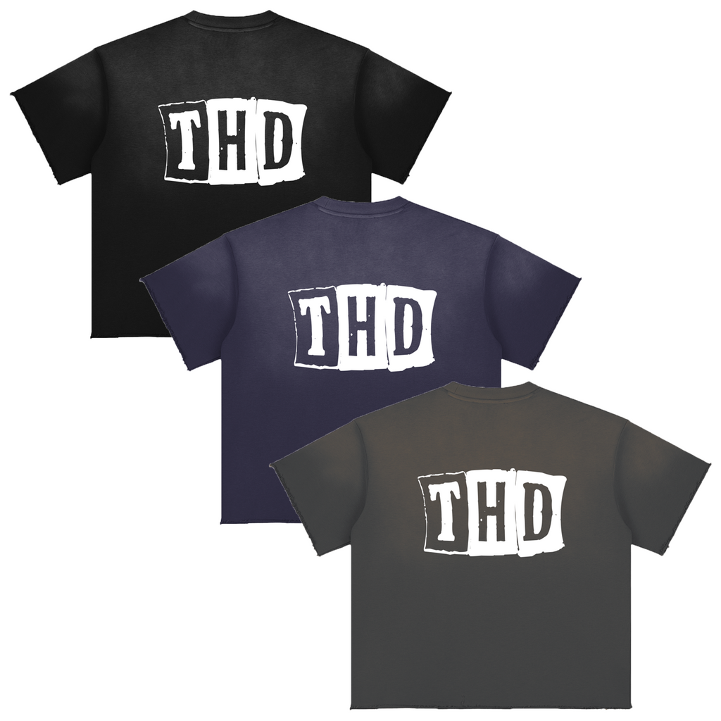 'CARDZ' Sun Fade Raw Edge T-Shirt